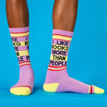 I Like Books More Than People Gym Crew Socks